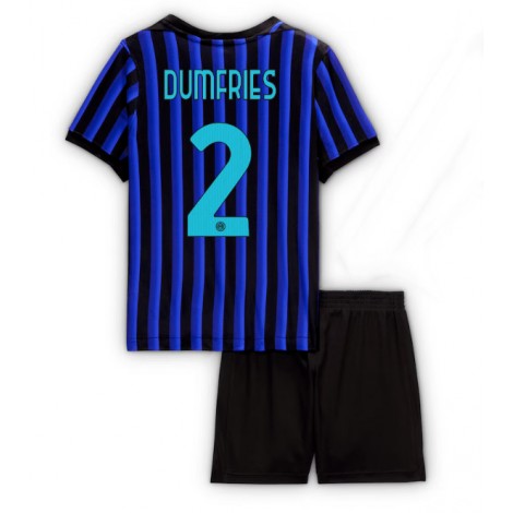 Inter Milan Denzel Dumfries #2 Thuis tenue Kids 2025-26 Korte Mouw (+ Korte broeken)