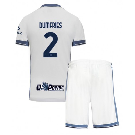 Inter Milan Denzel Dumfries #2 Uit tenue Kids 2024-25 Korte Mouw (+ Korte broeken)