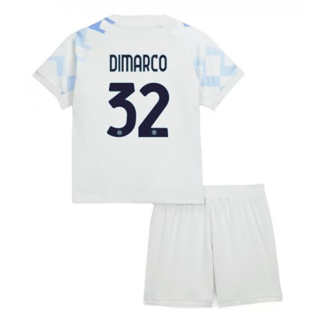 Inter Milan Federico Dimarco #32 Uit tenue Kids 2025-26 Korte Mouw (+ Korte broeken)