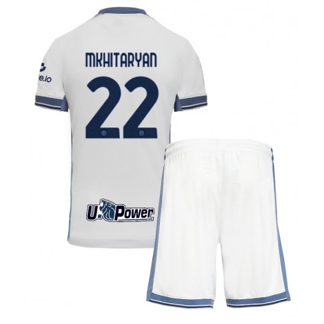 Inter Milan Henrikh Mkhitaryan #22 Uit tenue Kids 2024-25 Korte Mouw (+ Korte broeken)