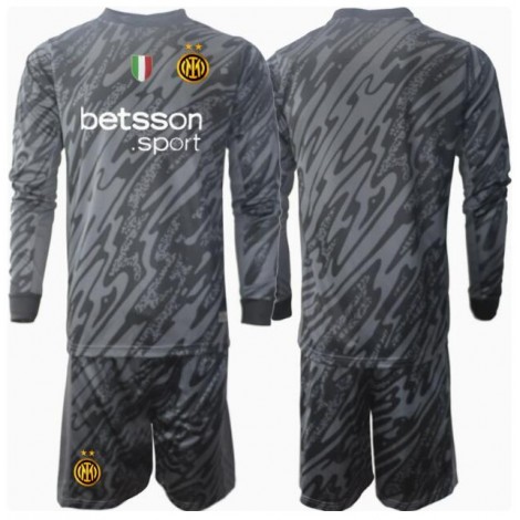 Inter Milan Keeper Derde tenue Kids 2024-25 Lange Mouw (+ Korte broeken)