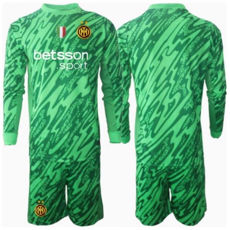 Inter Milan Keeper Thuis tenue Kids 2024-25 Lange Mouw (+ Korte broeken)