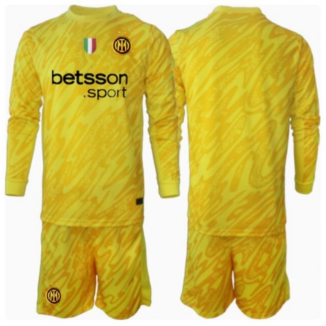 Inter Milan Keeper Uit tenue Kids 2024-25 Lange Mouw (+ Korte broeken)