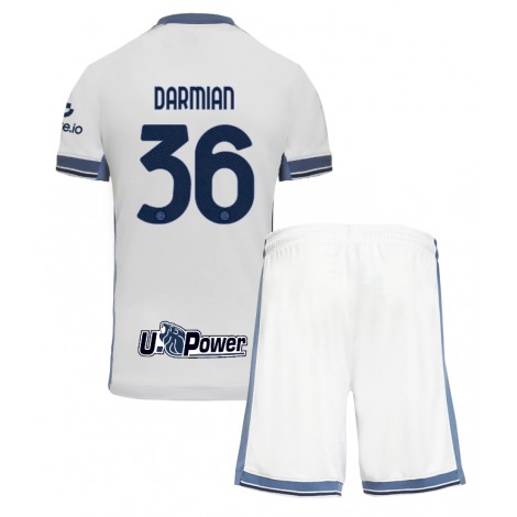 Inter Milan Matteo Darmian #36 Uit tenue Kids 2024-25 Korte Mouw (+ Korte broeken)