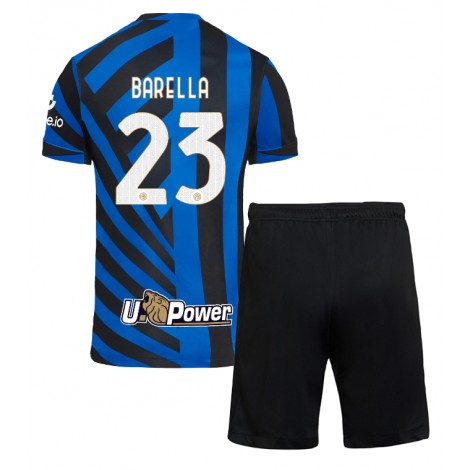 Inter Milan Nicolo Barella #23 Thuis tenue Kids 2024-25 Korte Mouw (+ Korte broeken)