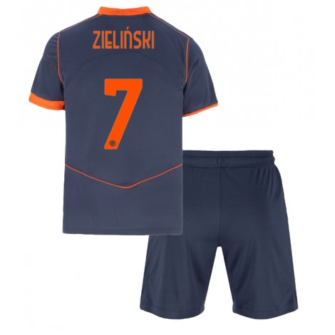 Inter Milan Piotr Zielinski #7 Derde tenue Kids 2025-26 Korte Mouw (+ Korte broeken)