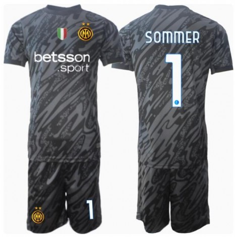 Inter Milan Yann Sommer #1 Keeper Derde tenue Kids 2024-25 Korte Mouw (+ Korte broeken)