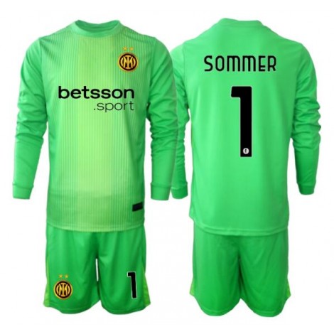 Inter Milan Yann Sommer #1 Keeper Derde tenue Kids 2025-26 Lange Mouw (+ Korte broeken)