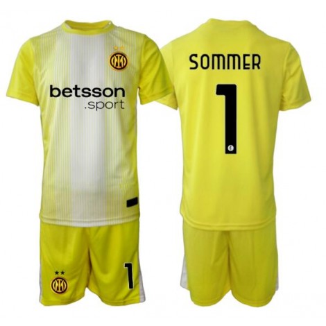 Inter Milan Yann Sommer #1 Keeper Uit tenue Kids 2025-26 Korte Mouw (+ Korte broeken)