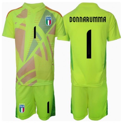 Italië Gianluigi Donnarumma #1 Keeper Thuis tenue Kids EK 2024 Korte Mouw (+ Korte broeken)