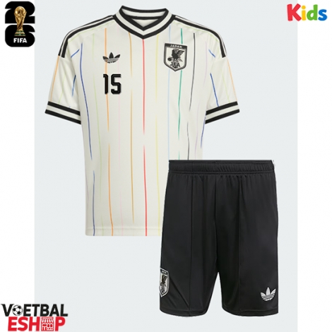 Japan Daichi Kamada #15 Uit tenue Kids WK 2026 Korte Mouw (+ Korte broeken)