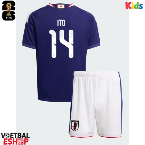 Japan Junya Ito #14 Thuis tenue Kids WK 2026 Korte Mouw (+ Korte broeken)
