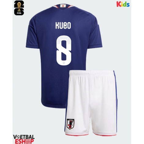 Japan Takefusa Kubo #8 Thuis tenue Kids WK 2026 Korte Mouw (+ Korte broeken)