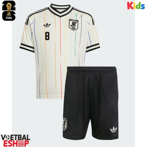 Japan Takefusa Kubo #8 Uit tenue Kids WK 2026 Korte Mouw (+ Korte broeken)