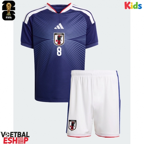 Japan Takumi Minamino #8 Thuis tenue Kids WK 2026 Korte Mouw (+ Korte broeken)
