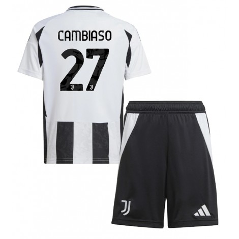 Juventus Andrea Cambiaso #27 Thuis tenue Kids 2024-25 Korte Mouw (+ Korte broeken)