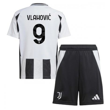 Juventus Dusan Vlahovic #9 Thuis tenue Kids 2024-25 Korte Mouw (+ Korte broeken)