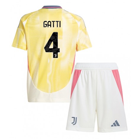 Juventus Federico Gatti #4 Uit tenue Kids 2024-25 Korte Mouw (+ Korte broeken)