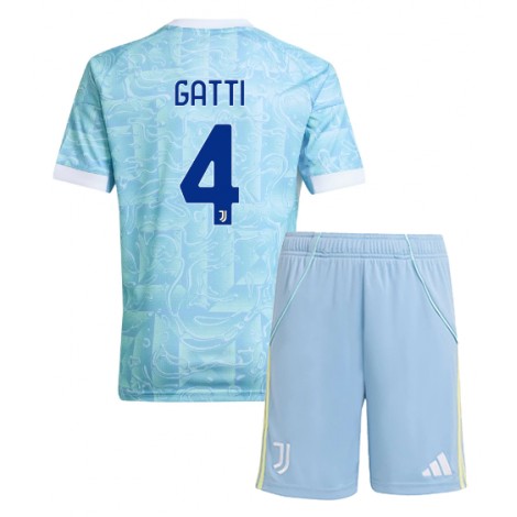 Juventus Federico Gatti #4 Uit tenue Kids 2025-26 Korte Mouw (+ Korte broeken)