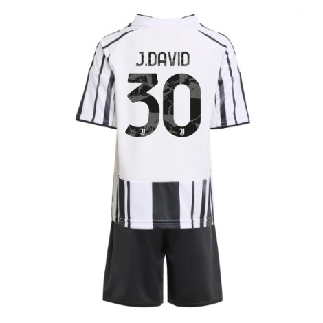Juventus Jonathan David #30 Thuis tenue Kids 2025-26 Korte Mouw (+ Korte broeken)