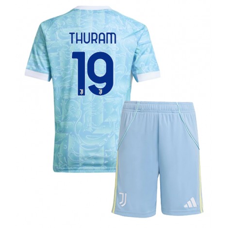 Juventus Khephren Thuram #19 Uit tenue Kids 2025-26 Korte Mouw (+ Korte broeken)