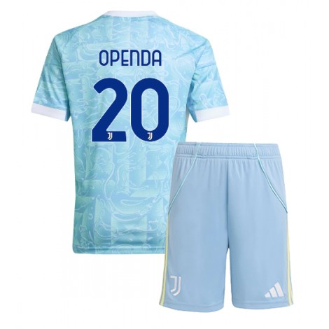 Juventus Lois Openda #20 Uit tenue Kids 2025-26 Korte Mouw (+ Korte broeken)