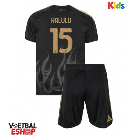 Juventus Pierre Kalulu #15 Derde tenue Kids 2026-27 Korte Mouw (+ Korte broeken)