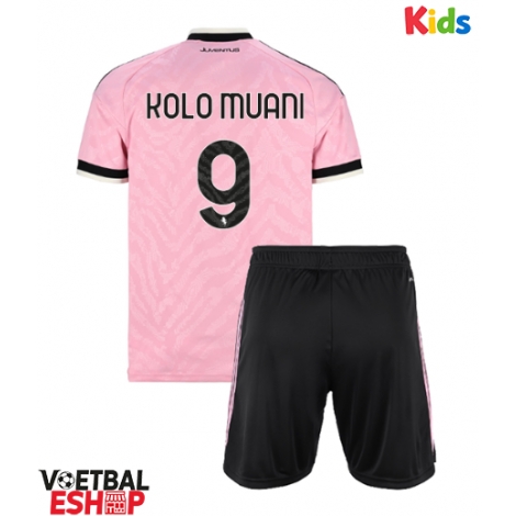Juventus Randal Kolo Muani #9 Uit tenue Kids 2026-27 Korte Mouw (+ Korte broeken)