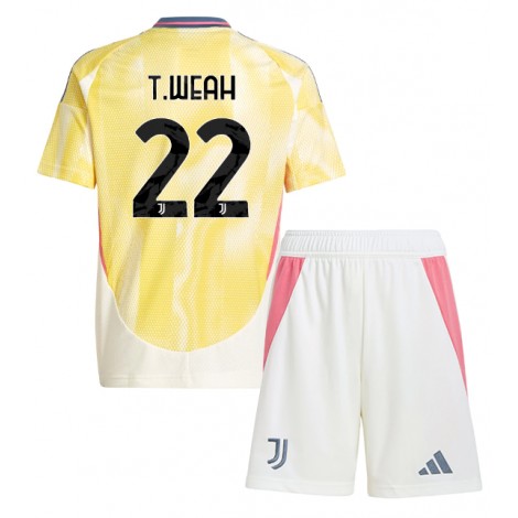 Juventus Timothy Weah #22 Uit tenue Kids 2024-25 Korte Mouw (+ Korte broeken)