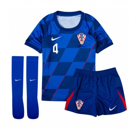 Kroatië Josko Gvardiol #4 Uit tenue Kids EK 2024 Korte Mouw (+ Korte broeken)