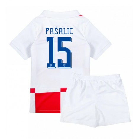 Kroatië Mario Pasalic #15 Thuis tenue Kids EK 2024 Korte Mouw (+ Korte broeken)