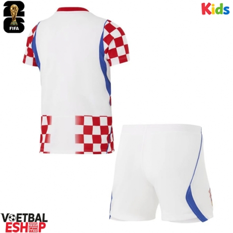 Kroatië Thuis tenue Kids WK 2026 Korte Mouw (+ Korte broeken)