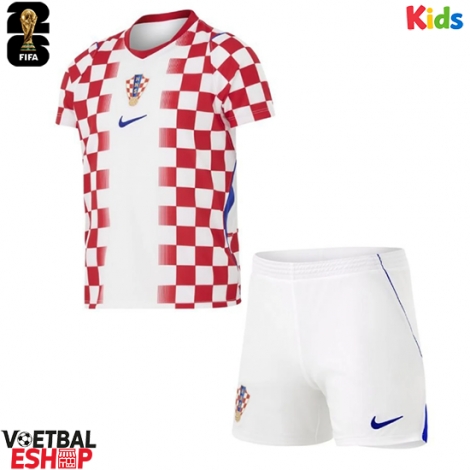 Kroatië Thuis tenue Kids WK 2026 Korte Mouw (+ Korte broeken)