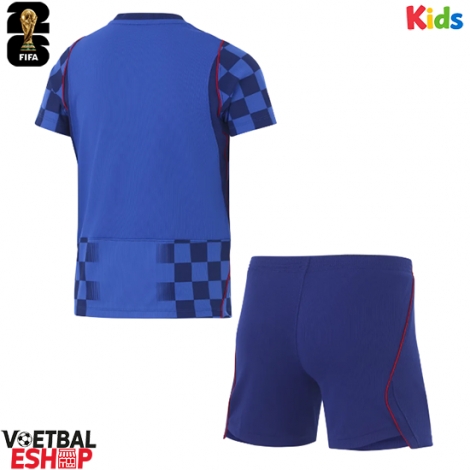 Kroatië Uit tenue Kids WK 2026 Korte Mouw (+ Korte broeken)