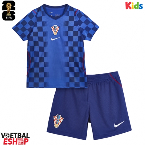 Kroatië Uit tenue Kids WK 2026 Korte Mouw (+ Korte broeken)