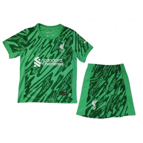 Liverpool Alisson Becker #1 Keeper Uit tenue Kids 2024-25 Korte Mouw (+ Korte broeken)