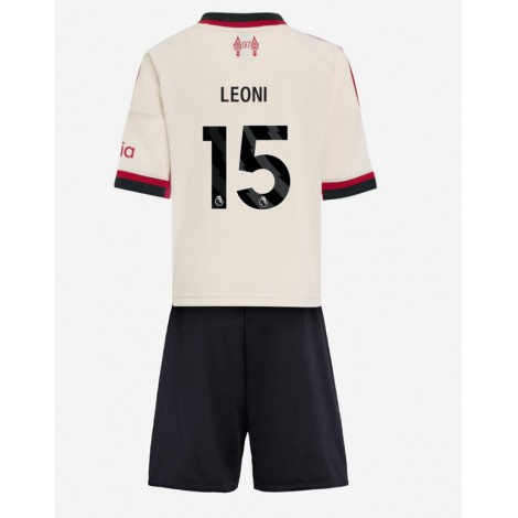Liverpool Giovanni Leoni #15 Uit tenue Kids 2025-26 Korte Mouw (+ Korte broeken)