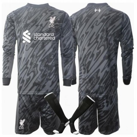 Liverpool Keeper Thuis tenue Kids 2024-25 Lange Mouw (+ Korte broeken)