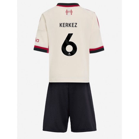 Liverpool Milos Kerkez #6 Uit tenue Kids 2025-26 Korte Mouw (+ Korte broeken)