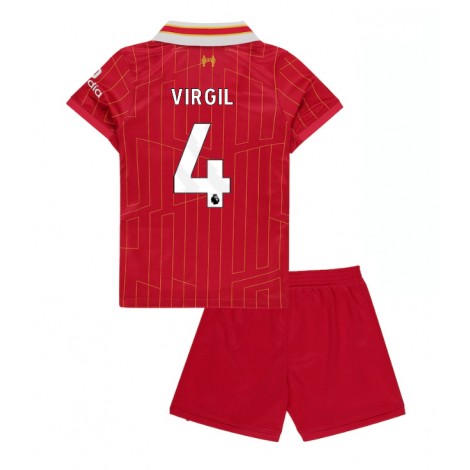 Liverpool Virgil van Dijk #4 Thuis tenue Kids 2024-25 Korte Mouw (+ Korte broeken)