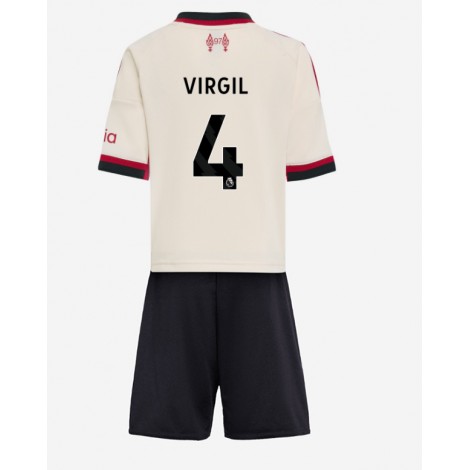 Liverpool Virgil van Dijk #4 Uit tenue Kids 2025-26 Korte Mouw (+ Korte broeken)