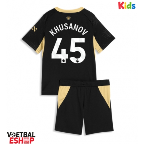 Manchester City Abdukodir Khusanov #45 Uit tenue Kids 2026-27 Korte Mouw (+ Korte broeken)