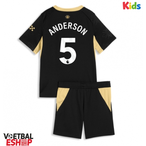 Manchester City Elliot Anderson #5 Uit tenue Kids 2026-27 Korte Mouw (+ Korte broeken)