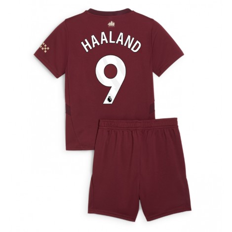 Manchester City Erling Haaland #9 Derde tenue Kids 2024-25 Korte Mouw (+ Korte broeken)