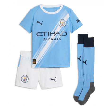 Manchester City Erling Haaland #9 Thuis tenue Kids 2025-26 Korte Mouw (+ Korte broeken)