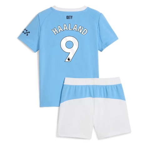 Manchester City Erling Haaland #9 Thuis tenue Kids 2025-26 Korte Mouw (+ Korte broeken)