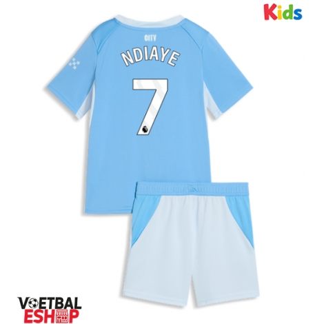Manchester City Iliman Ndiaye #7 Thuis tenue Kids 2026-27 Korte Mouw (+ Korte broeken)