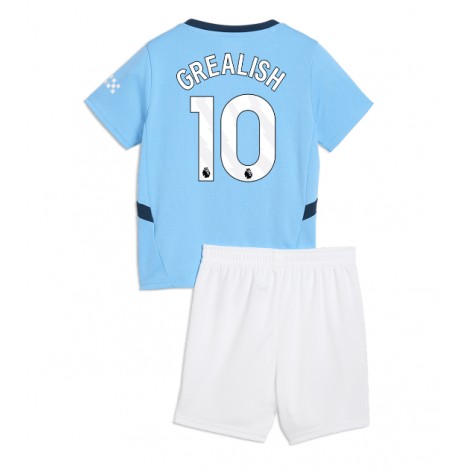 Manchester City Jack Grealish #10 Thuis tenue Kids 2024-25 Korte Mouw (+ Korte broeken)