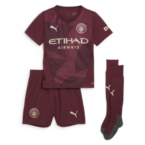 Manchester City Jeremy Doku #11 Derde tenue Kids 2024-25 Korte Mouw (+ Korte broeken)