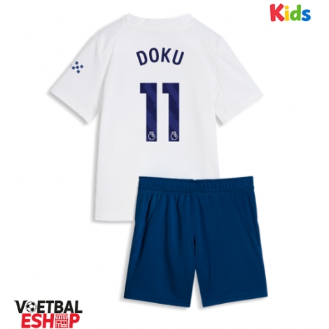 Manchester City Jeremy Doku #11 Derde tenue Kids 2026-27 Korte Mouw (+ Korte broeken)